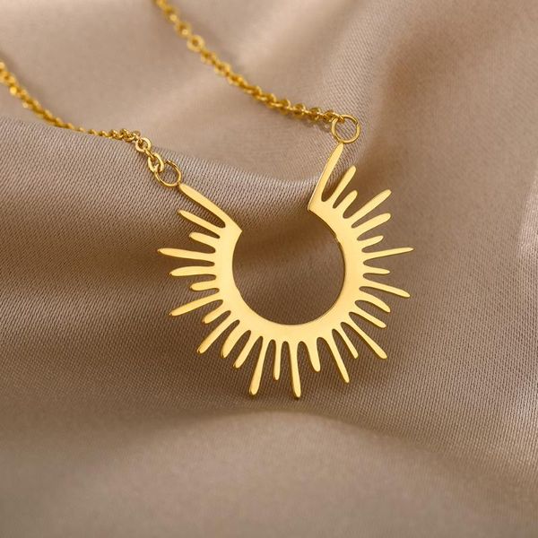pendant necklaces vintage irregular necklace for women men minimalism stainless steel half circle sun goth asthetic jewerly, Silver
pendant necklaces vintage irregular necklace for women men minimalism stainless steel half circle sun goth asthetic jewerly, Silver