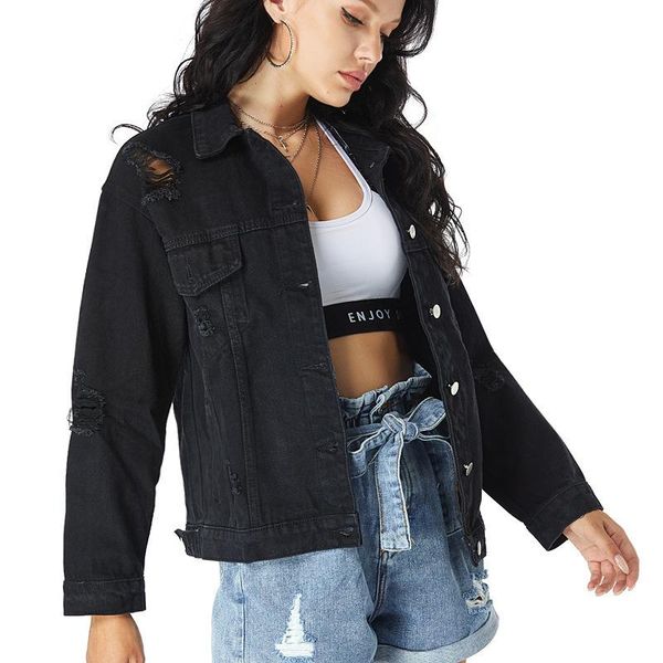 women's jackets denim vintage clothes hollow out jeans jacket women streetwear distressed outwear designer, Black;brown
women's jackets denim vintage clothes hollow out jeans jacket women streetwear distressed outwear designer, Black;brown