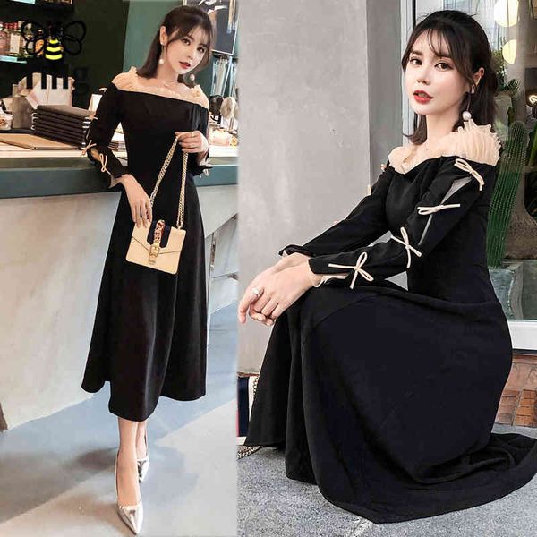 vintage elegant style sashes neck lace patchwork midi long dress slimming black party dresses spring autumn vestidos xl 210513, Black;gray
vintage elegant style sashes neck lace patchwork midi long dress slimming black party dresses spring autumn vestidos xl 210513, Black;gray