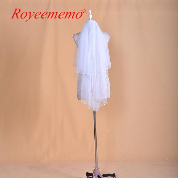 bridal veils 2 layers simple beads wedding veil from royeememo, Black 
bridal veils 2 layers simple beads wedding veil from royeememo, Black