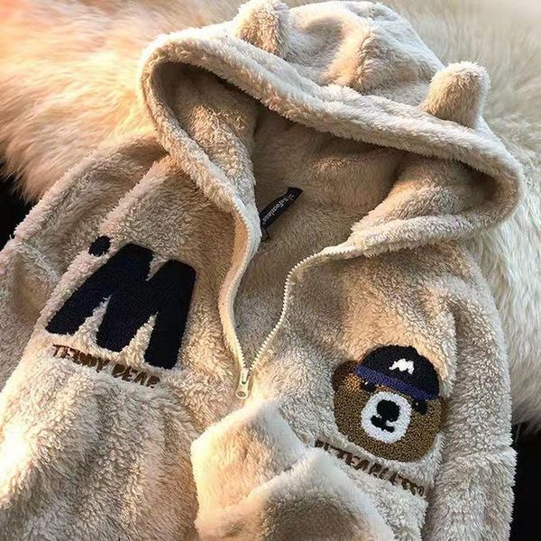 women's jackets cartoon embroidery zipper cardigan oversized jacket women long sleeve streetwear casual wool coat winter fashion 2021, Black;brown
women's jackets cartoon embroidery zipper cardigan oversized jacket women long sleeve streetwear casual wool coat winter fashion 2021, Black;brown