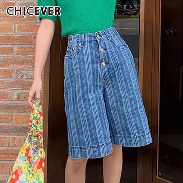 women's shorts chicever loose striped denim short for women high waist zipper straight korean female summer fashion clothing 2021, White;black
women's shorts chicever loose striped denim short for women high waist zipper straight korean female summer fashion clothing 2021, White;black