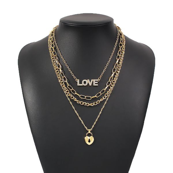 fashion multi layer pendants necklaces for women gold metal letter love heart necklace brand design jewelry gift, Silver
fashion multi layer pendants necklaces for women gold metal letter love heart necklace brand design jewelry gift, Silver