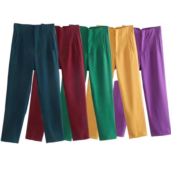 women's pants & capris za women blue green high waist woman trousers fall fashion streetwear office casual beige black baggy feminino 2, Black;white
women's pants & capris za women blue green high waist woman trousers fall fashion streetwear office casual beige black baggy feminino 2, Black;white