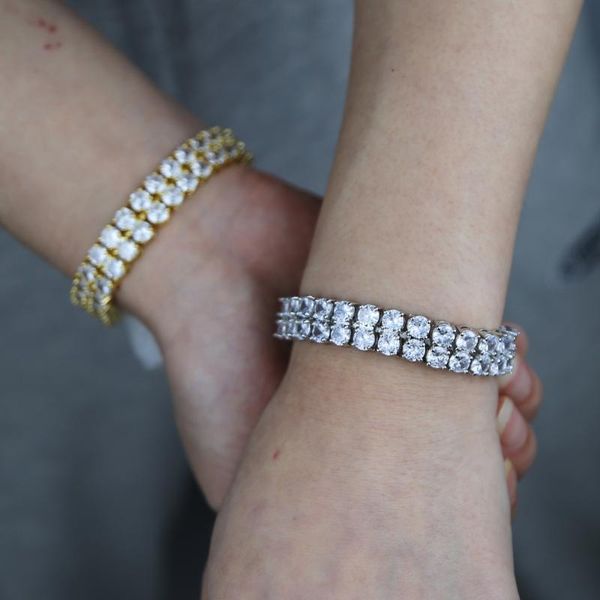 link, chain iced out double tennis bracelet paved 5mm cubic zirconia gold silver color for men women hip hop jewelry, Black
link, chain iced out double tennis bracelet paved 5mm cubic zirconia gold silver color for men women hip hop jewelry, Black