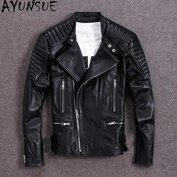 men's leather & faux ayunsue 100% genuine jacket men real sheepskin coat plus size motorcycle biker clothes 2021 autumn 19-823 kj, Black
men's leather & faux ayunsue 100% genuine jacket men real sheepskin coat plus size motorcycle biker clothes 2021 autumn 19-823 kj, Black