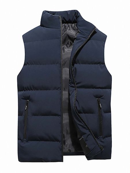 men zip-up padded gilet z0tq#, Black;brown