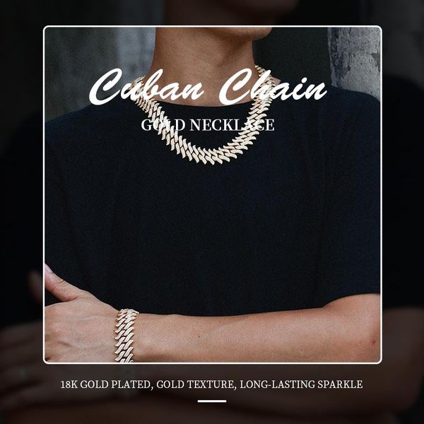 chains fashion hip hop punk trend fishbone leaf suture scale inlaid zircon gold-plated cuban chain metal jewelry, Silver
chains fashion hip hop punk trend fishbone leaf suture scale inlaid zircon gold-plated cuban chain metal jewelry, Silver
