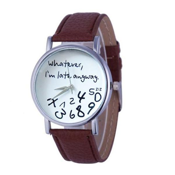 wristwatches 2021 women leather watch whatever i am late anyway letter watches female wrist luxury quartz gifts, Slivery;brown
wristwatches 2021 women leather watch whatever i am late anyway letter watches female wrist luxury quartz gifts, Slivery;brown
