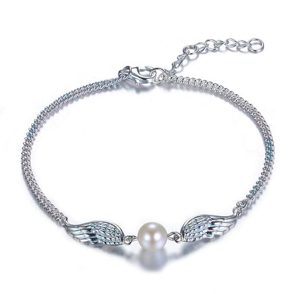 link, chain friendship jewelry wrist bangles 2021 vintage s925 silver women bracelets angle wing pearl bracelet femme party, Black
link, chain friendship jewelry wrist bangles 2021 vintage s925 silver women bracelets angle wing pearl bracelet femme party, Black