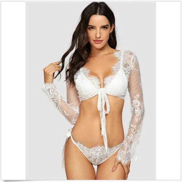 bikinis set swimming suit for women's lace sleepwear lingerie long sleeve bikini summer beach blouse bathing women
bikinis set swimming suit for women's lace sleepwear lingerie long sleeve bikini summer beach blouse bathing women