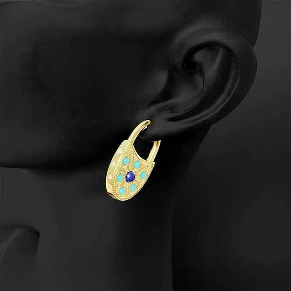 Stud S925 Monaco July Roman Style Blue Padlock Circle Earrings Turquoise Retro Fashion Jewelry Women's Gift, Golden;silver
Stud S925 Monaco July Roman Style Blue Padlock Circle Earrings Turquoise Retro Fashion Jewelry Women's Gift, Golden;silver