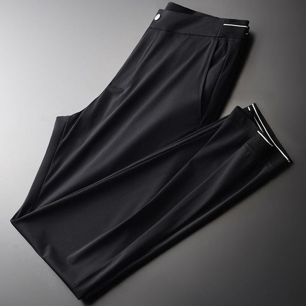 men's pants summer light and thin silk slip fabric fashion ice casual slim breathable elastic leggings, Black
men's pants summer light and thin silk slip fabric fashion ice casual slim breathable elastic leggings, Black