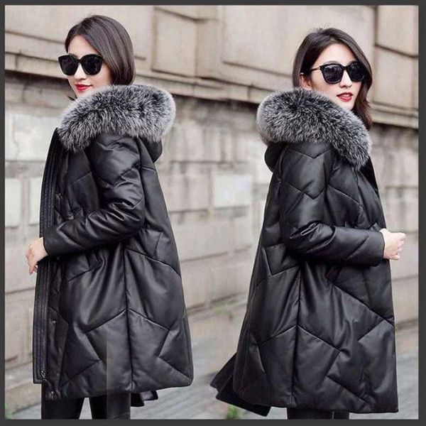 women's leather & faux winter pu jacket mid-length fur collar loose padded hooded cotton, Black
women's leather & faux winter pu jacket mid-length fur collar loose padded hooded cotton, Black