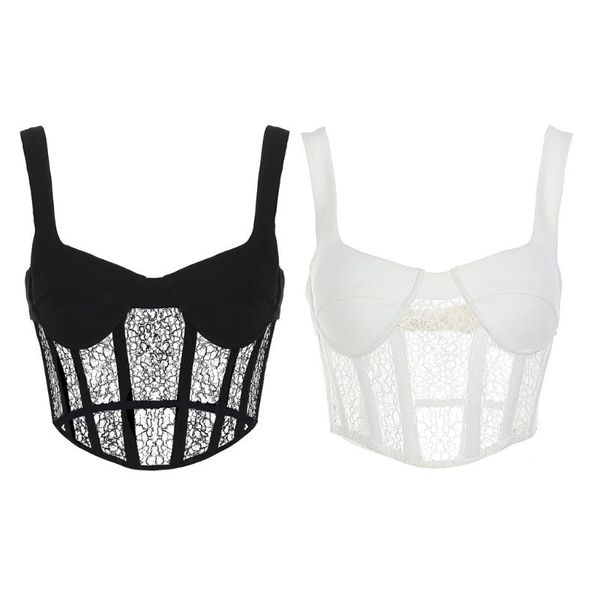 women's tanks & camis women sleeveless v-neck bustier bralette hollow out sheer lace mesh corset camisole boned back zip crop tank top, White
women's tanks & camis women sleeveless v-neck bustier bralette hollow out sheer lace mesh corset camisole boned back zip crop tank top, White