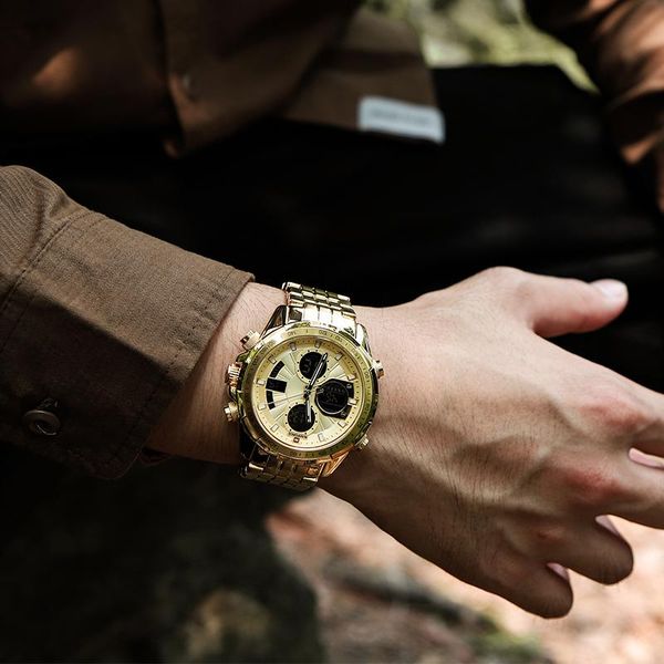 wristwatches naviforce luxury gold watches men's military sports waterproof backlight full steel date business relogio masculino, Slivery;brown
wristwatches naviforce luxury gold watches men's military sports waterproof backlight full steel date business relogio masculino, Slivery;brown