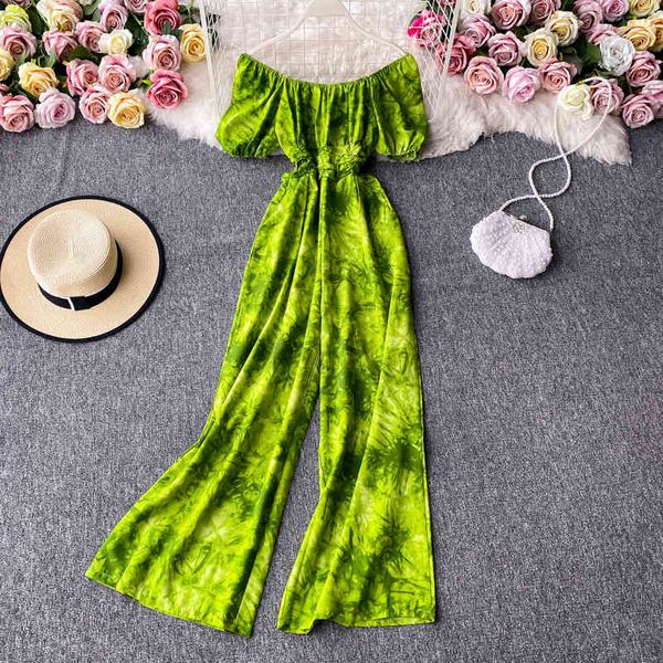 jumpsuits&rompers clothing summer thin slash neck off the shoulder tie-dye jumpsuit women high elastic casual retro beach style 210429, Black;white
jumpsuits&rompers clothing summer thin slash neck off the shoulder tie-dye jumpsuit women high elastic casual retro beach style 210429, Black;white