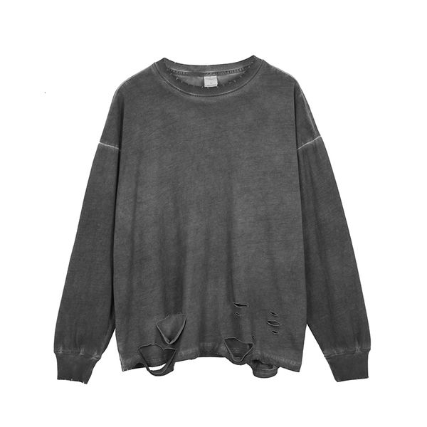 t shirts distressing grey ripped t-shirt hip hop relaxed long sleeve cotton tee streetwear, White
t shirts distressing grey ripped t-shirt hip hop relaxed long sleeve cotton tee streetwear, White