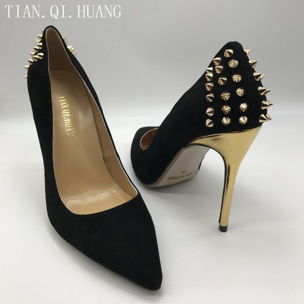 dress shoes 2021 women styles rivet pumps genuine leather high heels fashion casual spring and autumn quality woman, Black
dress shoes 2021 women styles rivet pumps genuine leather high heels fashion casual spring and autumn quality woman, Black
