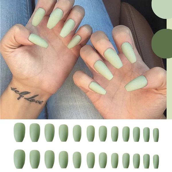 false nails full cover stiletto nail tips french style medium long matte avocado green solid color fake with glue, Red;gold
false nails full cover stiletto nail tips french style medium long matte avocado green solid color fake with glue, Red;gold