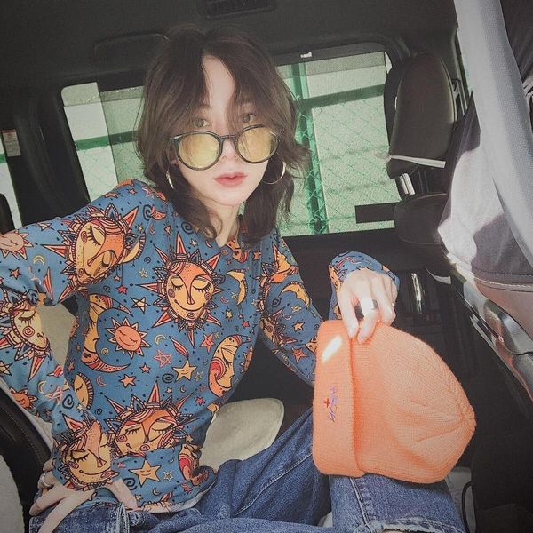 early spring street bf style abstract printing versatile bottom shirt round neck long sleeve t-shirt net red fashion girl women's, White
early spring street bf style abstract printing versatile bottom shirt round neck long sleeve t-shirt net red fashion girl women's, White