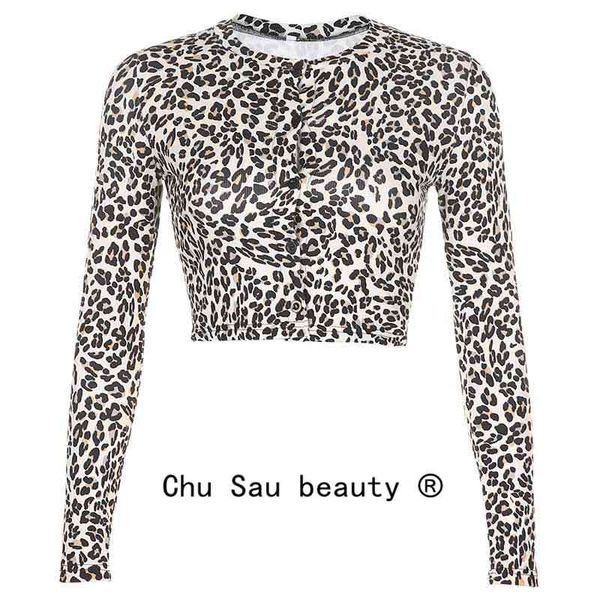 vintage leopard print button tight crop women slim short o-neck long-sleeved bottoming shirts cropped blouse 210514, White
vintage leopard print button tight crop women slim short o-neck long-sleeved bottoming shirts cropped blouse 210514, White