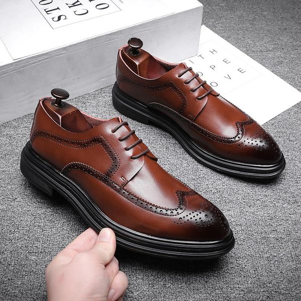 yomior business casual men shoes real leather formal dress loafers british vintage brogue wedding oxfords, Black
yomior business casual men shoes real leather formal dress loafers british vintage brogue wedding oxfords, Black