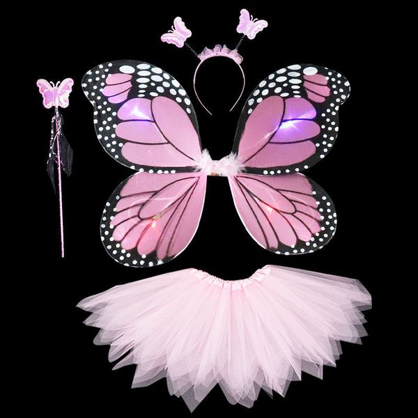 4pcs/set glowing angel butterfly wings cosplay costume wonderful fairy toy for girls halloween party cos costume magic wand, Black
4pcs/set glowing angel butterfly wings cosplay costume wonderful fairy toy for girls halloween party cos costume magic wand, Black