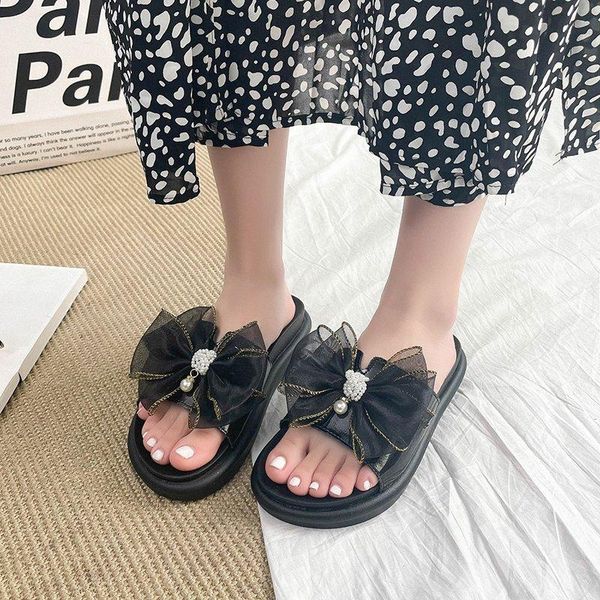 thick bottom sandals for women's wear summer women in 2021 butterfly net red fashionable beach pearl slippers, Black
thick bottom sandals for women's wear summer women in 2021 butterfly net red fashionable beach pearl slippers, Black