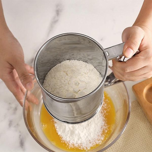 baking & pastry tools premium stainless steel sieve one handed cup with measuring scale mark for powder
baking & pastry tools premium stainless steel sieve one handed cup with measuring scale mark for powder