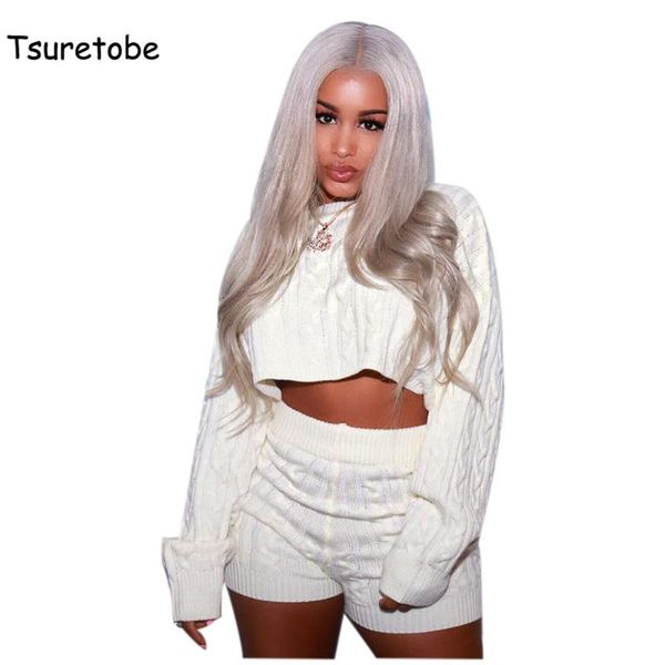 tsuretobe winter two piece set wool knitting fashion casual elegant short jumpsuit long sleeve bodycon 2 tracksuit women's pants, White
tsuretobe winter two piece set wool knitting fashion casual elegant short jumpsuit long sleeve bodycon 2 tracksuit women's pants, White