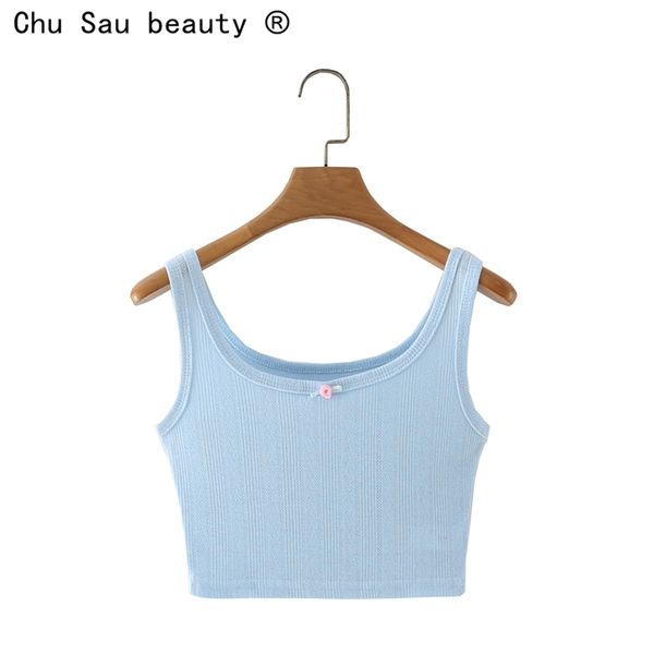blue knitted camisole women's summer flower decoration short bottoming shirt vest crop tank 210508, White
blue knitted camisole women's summer flower decoration short bottoming shirt vest crop tank 210508, White
