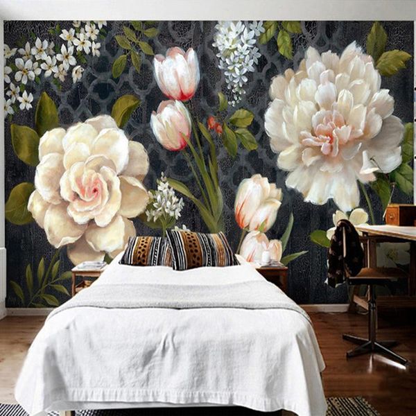 wallpapers drop european style retro flowers mural wallpaper 3d tulips rose peony painting fresco dining room backdrop wall
wallpapers drop european style retro flowers mural wallpaper 3d tulips rose peony painting fresco dining room backdrop wall