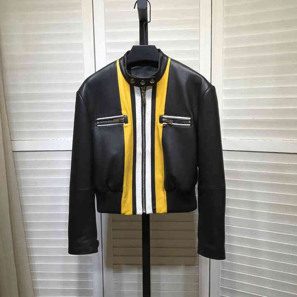 women's jackets spring designer 2021 genuine leather of women sheep royal jacket short a971, Black;brown
women's jackets spring designer 2021 genuine leather of women sheep royal jacket short a971, Black;brown