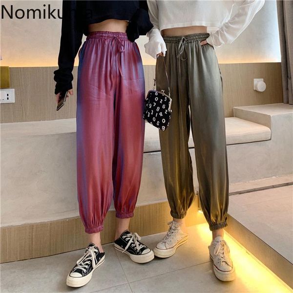 women's pants & capris nomikuma oversized high waist harem women solid color casual loose reflective trousers summer fashion pantalones, Black;white
women's pants & capris nomikuma oversized high waist harem women solid color casual loose reflective trousers summer fashion pantalones, Black;white