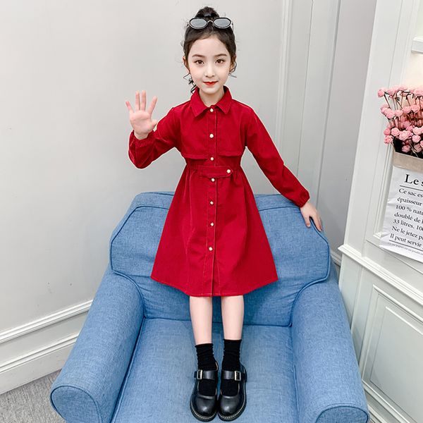big girls dress solid color dress for girl spring autumn dress kids casual style costume girl 6 8 10 12 14, Red;yellow
big girls dress solid color dress for girl spring autumn dress kids casual style costume girl 6 8 10 12 14, Red;yellow