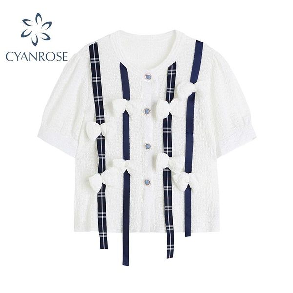 women's blouses & shirts summer design puff sleeve bowknot streetwear blouse women 2021 fashion korean style chic loose casual chiffon, White
women's blouses & shirts summer design puff sleeve bowknot streetwear blouse women 2021 fashion korean style chic loose casual chiffon, White