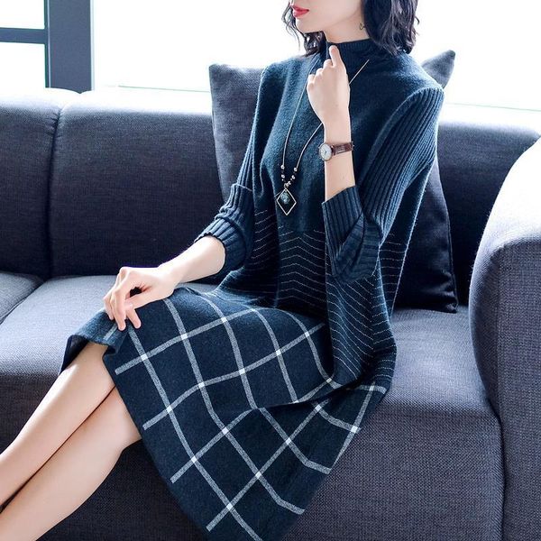 casual dresses autumn winter long sleeves sweater dress fashion plaid and striped knitting elegant women a-line, Black;gray
casual dresses autumn winter long sleeves sweater dress fashion plaid and striped knitting elegant women a-line, Black;gray