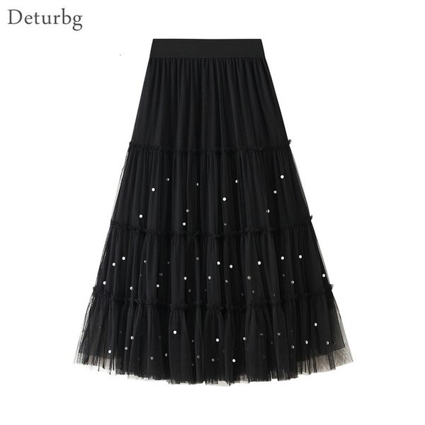 casual dresses women's elegant pearl beading long skirt korean female high waist black a-line mesh tiered skirts saias 2021 spring, Black;gray
casual dresses women's elegant pearl beading long skirt korean female high waist black a-line mesh tiered skirts saias 2021 spring, Black;gray