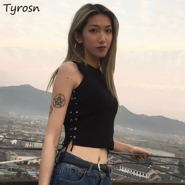 women's tanks & camis women cropped korean fashion clothing bandage chic hip hop streetwear black casual sleeveless slender female, White
women's tanks & camis women cropped korean fashion clothing bandage chic hip hop streetwear black casual sleeveless slender female, White