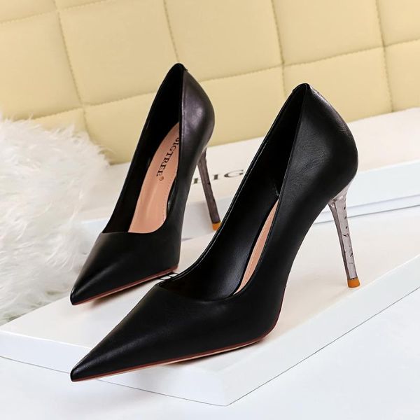 dress shoes 2021 metal heel women's party soft leather pointed toe high heels pumps spring shallow office women, Black
dress shoes 2021 metal heel women's party soft leather pointed toe high heels pumps spring shallow office women, Black