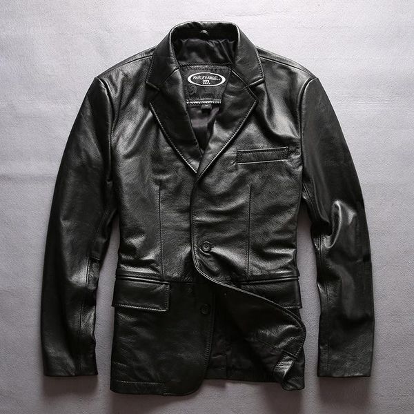 men's leather & faux 2022 fashion brand blazer genuine jacket slim fit real suit turn down collar men casual coat, Black
men's leather & faux 2022 fashion brand blazer genuine jacket slim fit real suit turn down collar men casual coat, Black