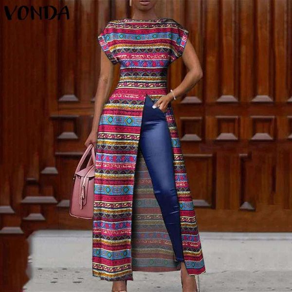 women's blouses & shirts vonda summer 2021 women casual o neck short sleeve high split hem and bohemian vintage printed blusas 5xl, White
women's blouses & shirts vonda summer 2021 women casual o neck short sleeve high split hem and bohemian vintage printed blusas 5xl, White
