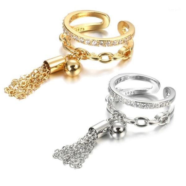 wedding rings link chain tassel ring zirconia with spike pendant charm finger for women opening adjustable jewelry1, Slivery;golden
wedding rings link chain tassel ring zirconia with spike pendant charm finger for women opening adjustable jewelry1, Slivery;golden