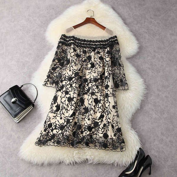 casual dresses european and american women's clothing spring seven-point sleeve nail beads fashionable black mesh embroidered dress zog, Black;gray
casual dresses european and american women's clothing spring seven-point sleeve nail beads fashionable black mesh embroidered dress zog, Black;gray