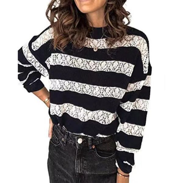 women's sweaters women knitted sweater color patchwork autumn winter hollow pullover o neck long sleeve vintage casual, White;black
women's sweaters women knitted sweater color patchwork autumn winter hollow pullover o neck long sleeve vintage casual, White;black