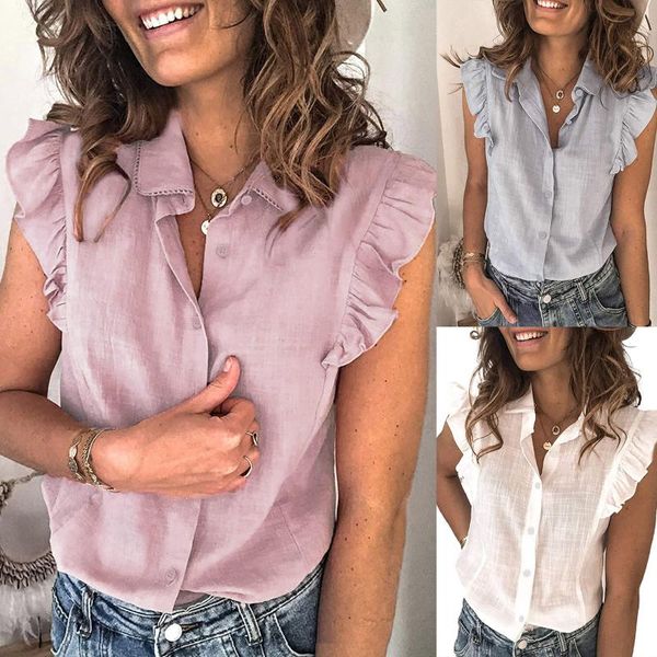 women's t-shirt women t-shirts solid color casual button short sleeve fashion ruffle turn-down collar summer clothes large size, White
women's t-shirt women t-shirts solid color casual button short sleeve fashion ruffle turn-down collar summer clothes large size, White