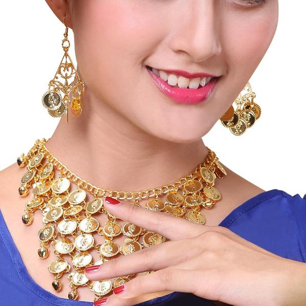 earrings & necklace two-piece belly dance jewelry set golden coin earring kit (gold), Silver
earrings & necklace two-piece belly dance jewelry set golden coin earring kit (gold), Silver