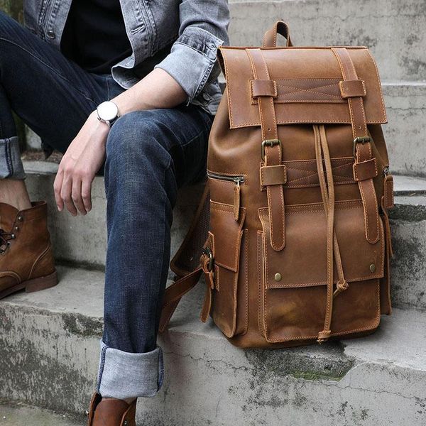 backpack genuine leather men's large capacity vintage paratroopers package travel bags retro style
backpack genuine leather men's large capacity vintage paratroopers package travel bags retro style