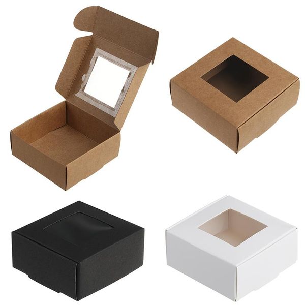 10pcs kraft paper box transparent window brown white party packing cardboard gift wrap
10pcs kraft paper box transparent window brown white party packing cardboard gift wrap
